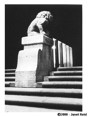 Cranbrook statue and stairs